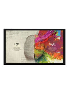 Left And Right Brain Wall Poster With Frame Beige/Purple/Green 55x40cm