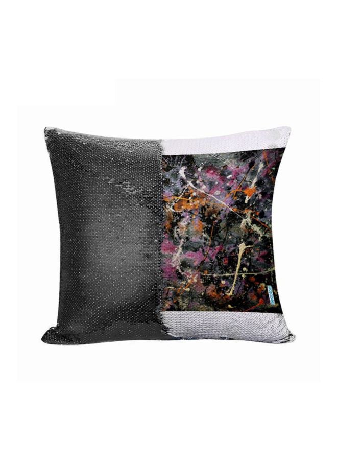 Abstract Art Design Flip Sequin Decorative Throw Pillow Multicolour 45x45cm