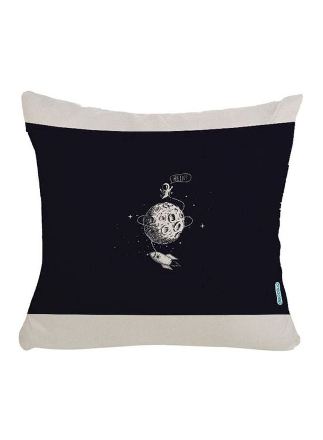 Astronaut Design Decorative Throw Pillow Black/Off White 45x45cm