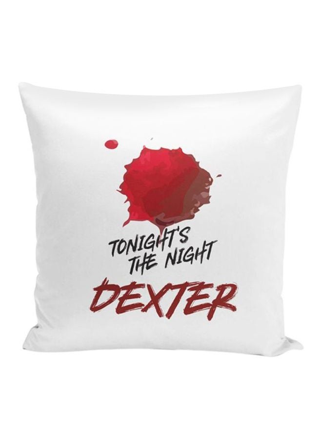 وسادة ثرو محشوة بنمط يعبر عن مسلسل "Dexter" أبيض/أحمر 16x16بوصة