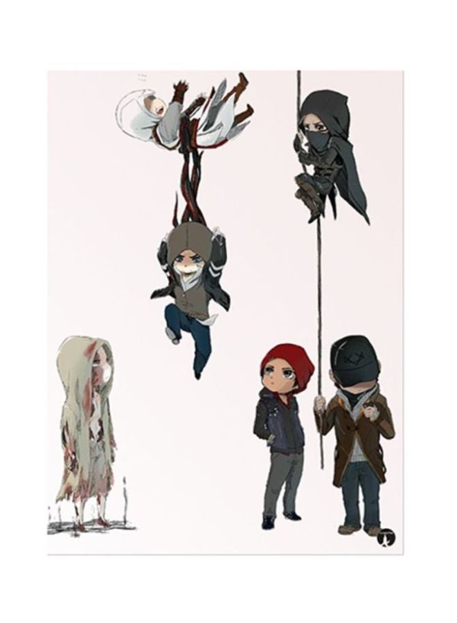 ملصق مصنوع من المعدن بتصميم مجموعة متنوعة من أبطال ألعاب الفيديو متعدد الألوان 15x20سم