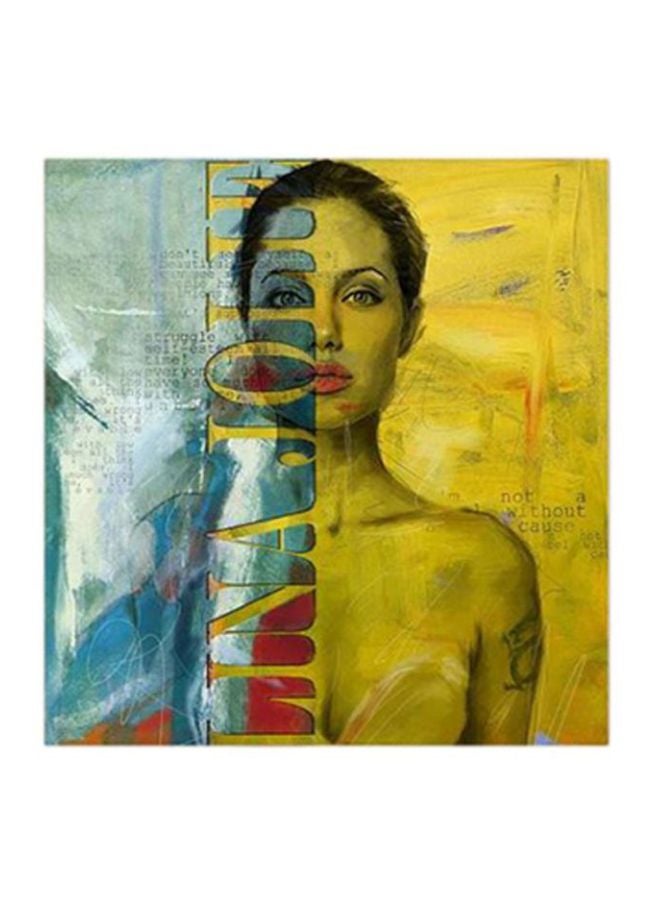 Angelina Jolie MDF Wall Art Multicolour 30x30centimeter