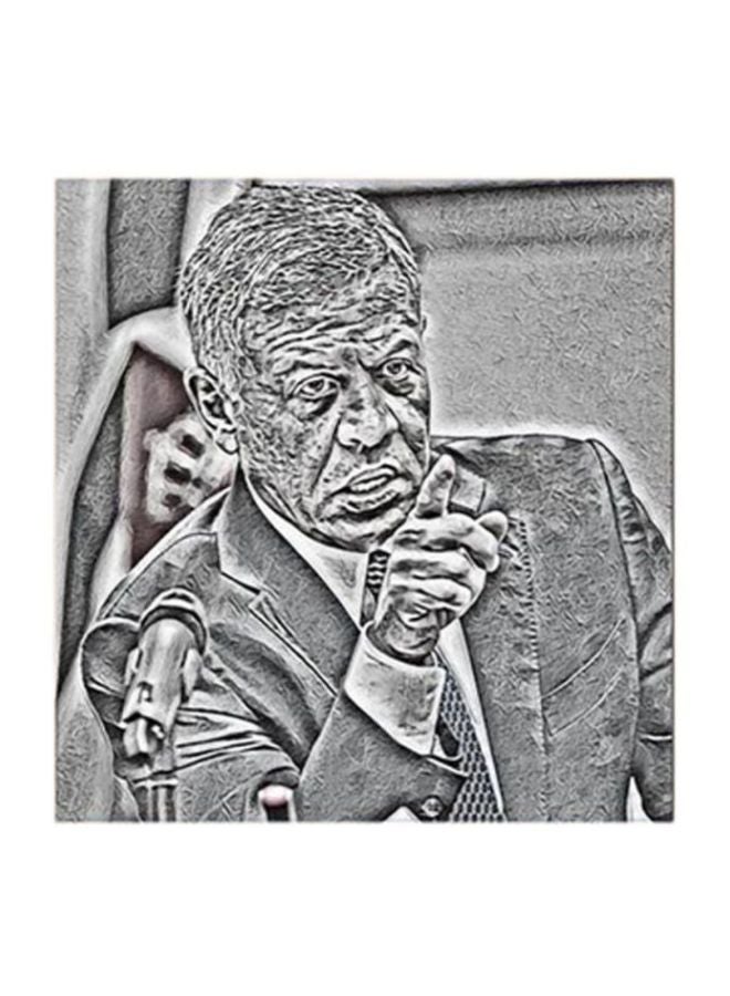 أتيك لوحة بتصميم ملك الأردن عبد الله متعدد الألوان 30x30سم