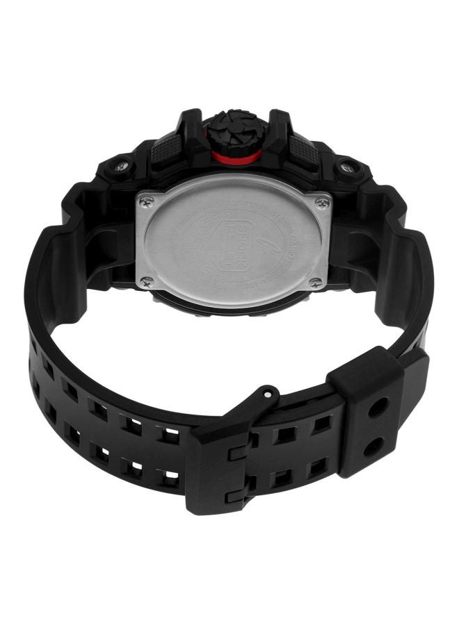 جي شوك ساعة يد رقمية بعقارب وسوار من الراتنج بتصميم دائري مقاس 55 مم - لون أسود - طراز GA-400-1BER للرجال - Image 2