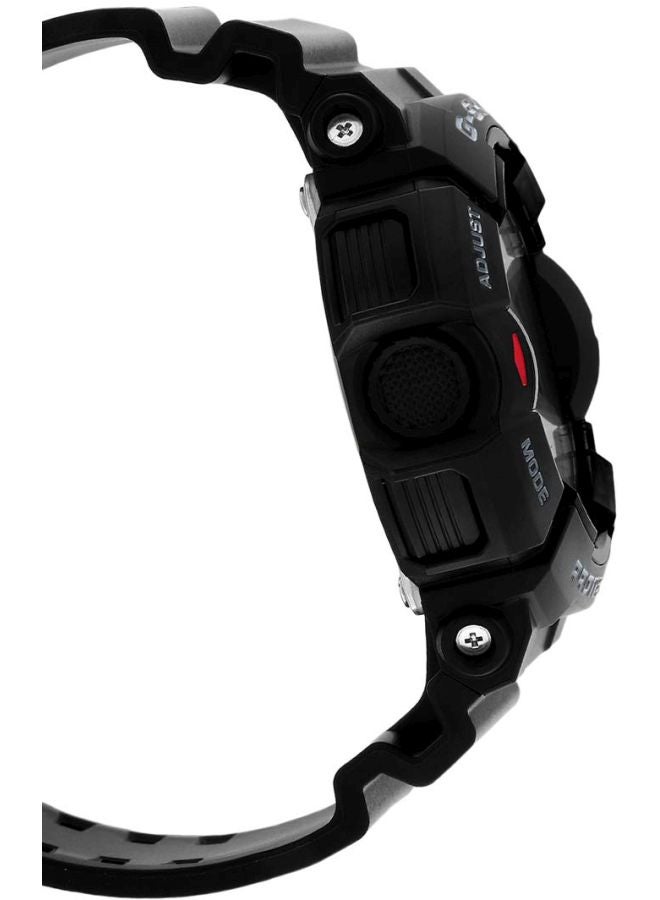 جي شوك ساعة يد رقمية بعقارب وسوار من الراتنج بتصميم دائري مقاس 55 مم - لون أسود - طراز GA-400-1BER للرجال - Image 4