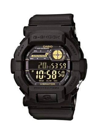 Men's Round Shape Resin Band Digital Wrist Watch 51 mm - Black - GD-350-1BDR - v1598687573/N19455330A_1