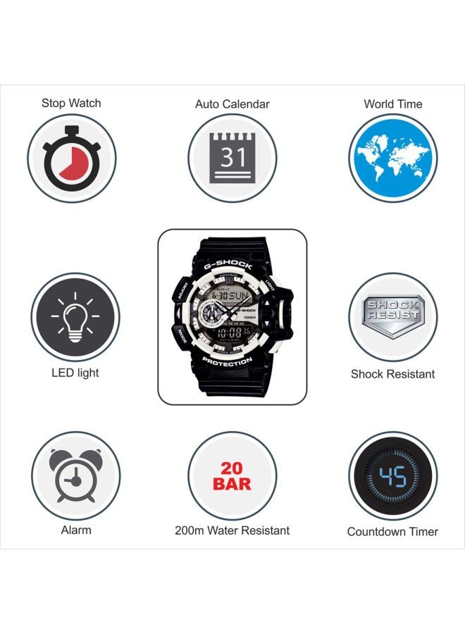 Men's Water Resistant Analog/Digital Watch GA-400-1A