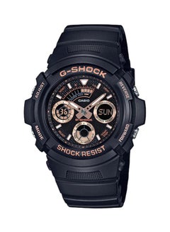 ساعة يد بعقارب ورقمية مقاومة للماء طراز AW-591GBX-1A4DR للرجال