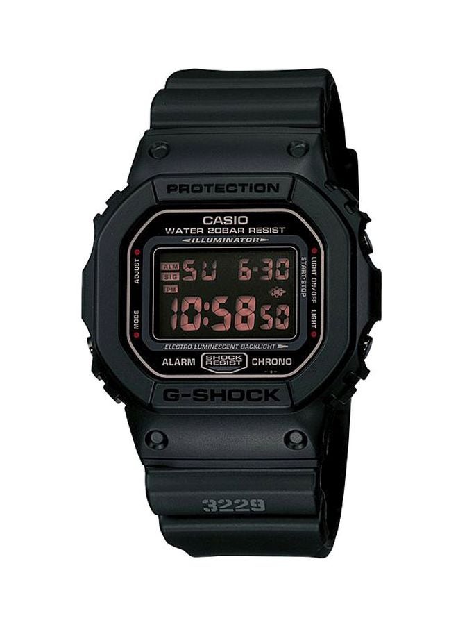 G-SHOCK Men's Round Shape Resin Band Digital Wrist Watch - Black - DW-5600MS-1DR  - Image 1