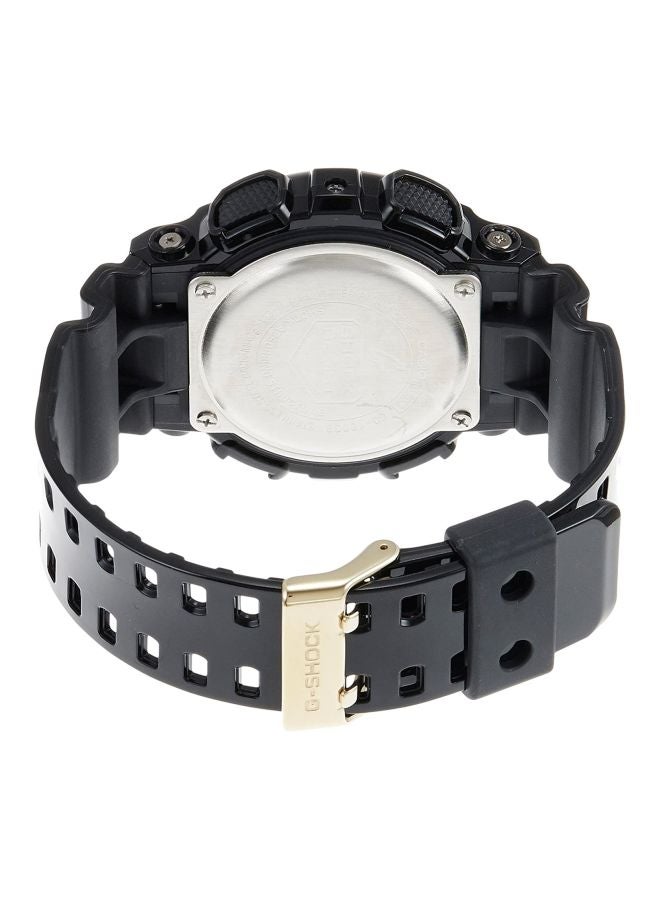 G-SHOCK men Round Shape Resin Band Digital Wrist Watch 55 mm - Black - GD-100GB-1DR - Image 2