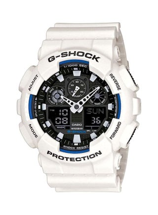 Men's Round Shape Resin Band Analog & Digital Wrist Watch 51 mm - White - GA-100B-7A - v1598687731/N15610523A_1