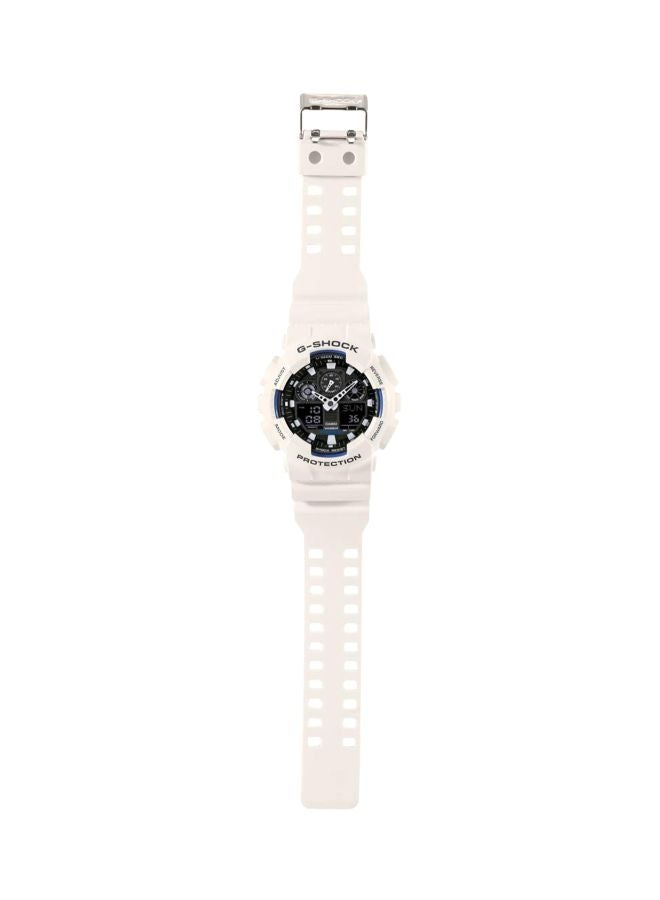 G-SHOCK - Men's Round Shape Resin Band Analog & Digital Wrist Watch 51 mm - White - GA-100B-7A - Image 1
