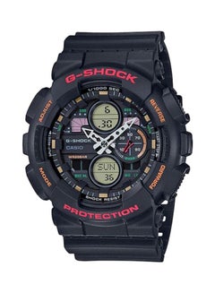 Men's Round Shape Resin Band Analog & Digital Wrist Watch 32 mm - Black - GA-140-1A4