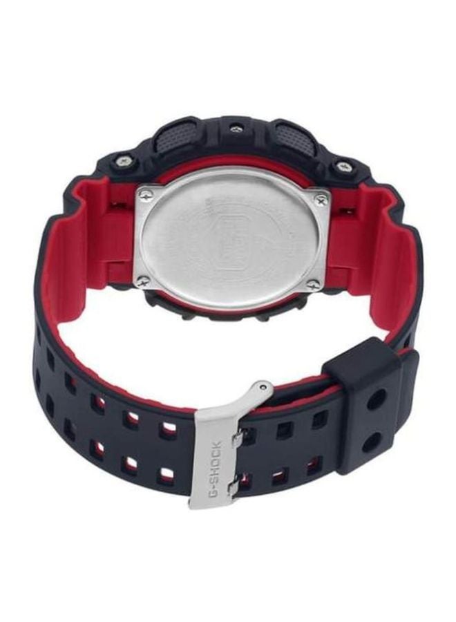 جي شوك ساعة يد رقمية بعقارب وسوار من الراتنج بتصميم دائري مقاس 51 مم - لون أسود - طراز GA-110HR-1A للرجال - Image 2