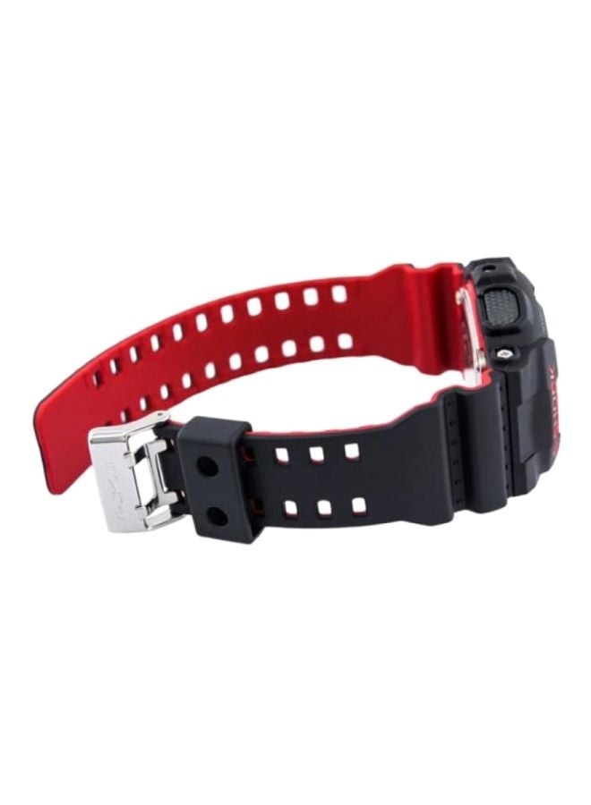 جي شوك ساعة يد رقمية بعقارب وسوار من الراتنج بتصميم دائري مقاس 51 مم - لون أسود - طراز GA-110HR-1A للرجال - Image 3