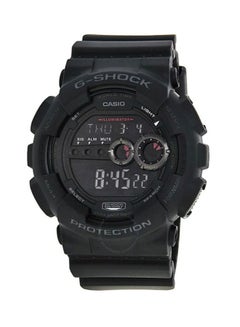 Men's Round Shape Rubber Strap Analog Wrist Watch 55 mm - Black - GD-100-1B