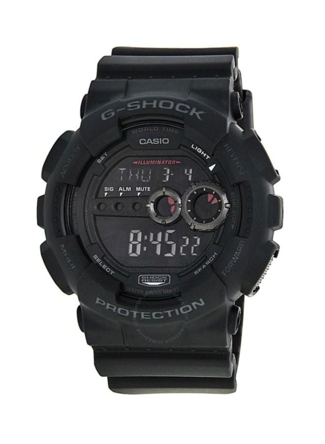 G-SHOCK - Men's Round Shape Rubber Strap Analog Wrist Watch 55 mm - Black - GD-100-1B - Image 1