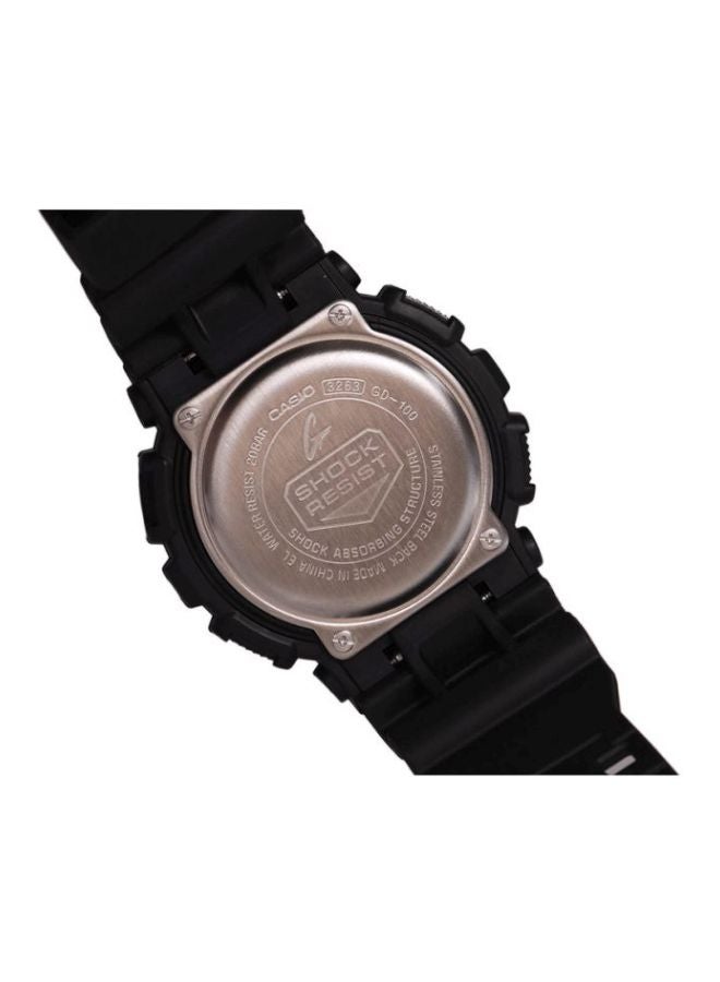G-SHOCK - Men's Round Shape Rubber Strap Analog Wrist Watch 55 mm - Black - GD-100-1B - Image 1