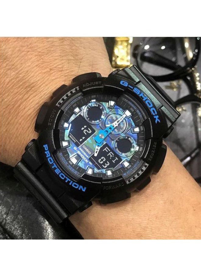 جي شوك ساعة يد بعقارب/رقمية مقاومة للماء طراز GA100CB-1A men - Image 4