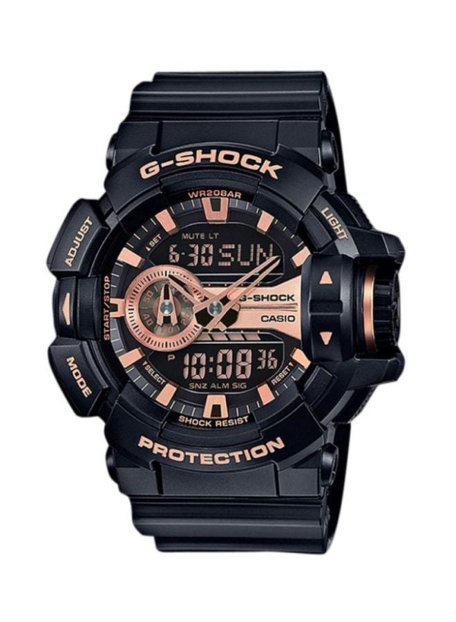 G-SHOCK men Round Shape Resin Band Analog & Digital Wrist Watch - Black - GA400GB-1A4 - Image 1