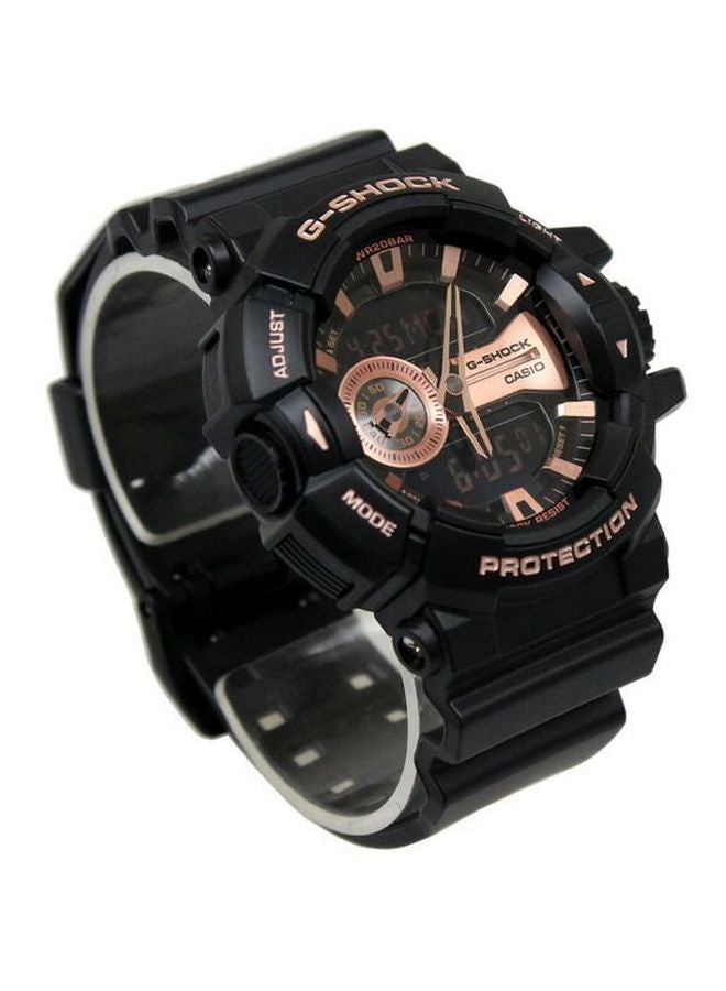 G-SHOCK men Round Shape Resin Band Analog & Digital Wrist Watch - Black - GA400GB-1A4 - Image 4