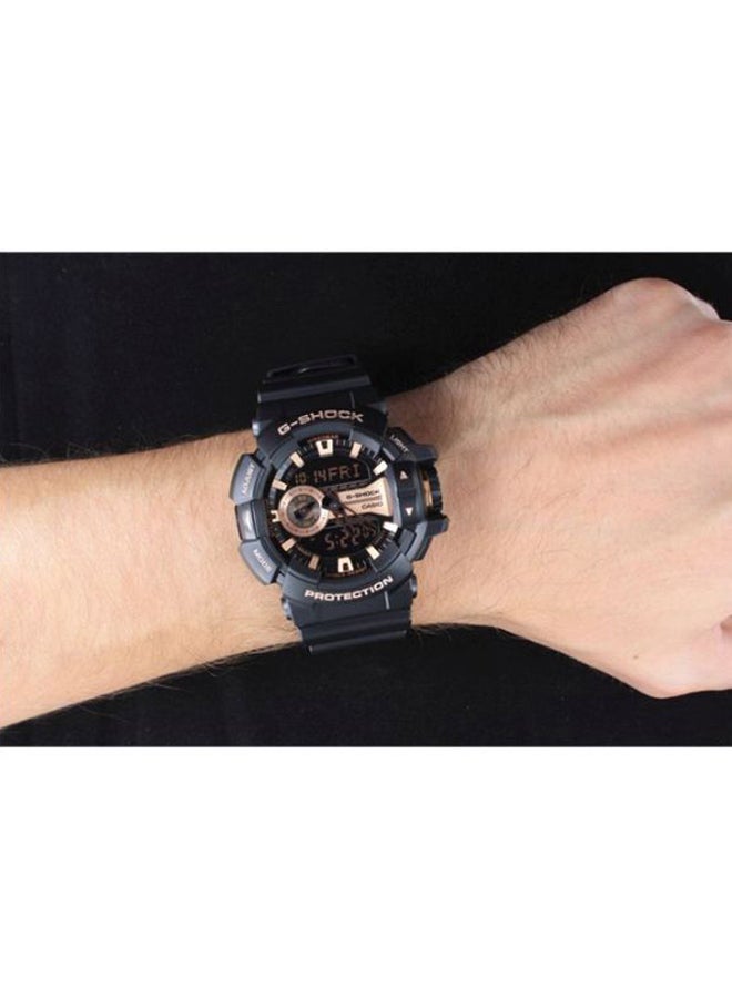 G-SHOCK men Round Shape Resin Band Analog & Digital Wrist Watch - Black - GA400GB-1A4 - Image 5
