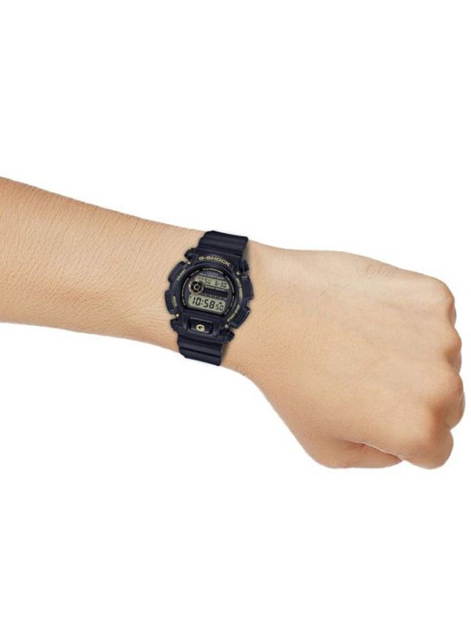 Men's Round Shape Resin Band Digital Wrist Watch 43 mm - Black - DW-9052GBX-1A9DR - v1598687786/N13596618A_5