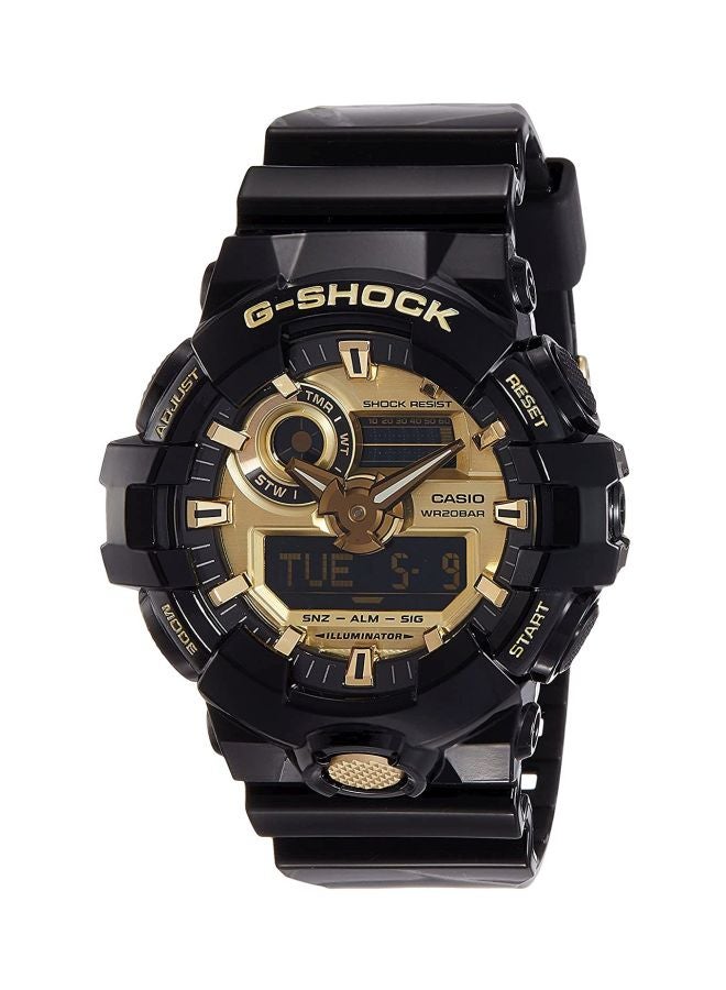 جي شوك ساعة يد رقمية وبعقارب ومقاومة للماء طراز GA710GB-1A للرجال - Image 1