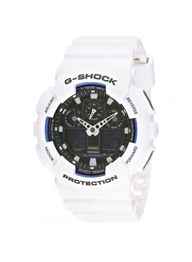 جي شوك ساعة عقارب/رقمية مقاومة للماء طراز GA-100B-7A للرجال - Image 1