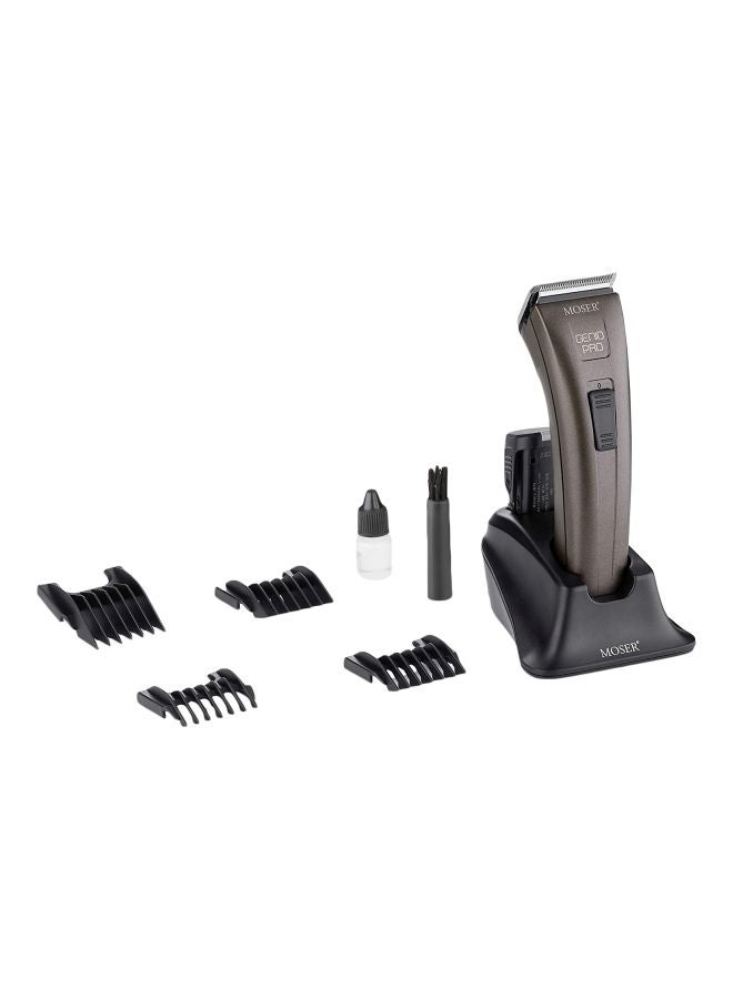 MOSER Genio Pro Cordless Hair Clipper For Men (Made In Germany) | Magic Blade With 0.7-3Mm Length Adjustment | 75 Min Run Time Per Battery | Led Battery Indicator (1874-0150) Brown/Silver - Image 1