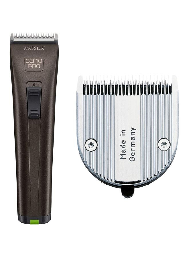 MOSER Genio Pro Cordless Hair Clipper For Men (Made In Germany) | Magic Blade With 0.7-3Mm Length Adjustment | 75 Min Run Time Per Battery | Led Battery Indicator (1874-0150) Brown/Silver - Image 5