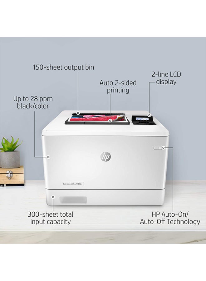 HP M454dn Color LaserJet Pro Printer White  - Image 2