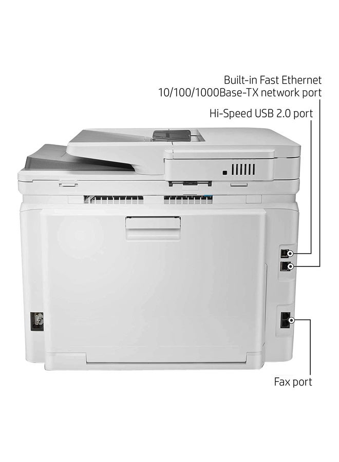 M283fdw Color LaserJet Pro Multi-Function Printer, Print, Copy, Scan, Fax, 22 ppm Print Speed, 600 x 600 dpi Resolution, 2.7" Color Touchscreen, 50-Page ADF for Scanning and Copying | 7KW75A White - v1598692274/N40022136A_2