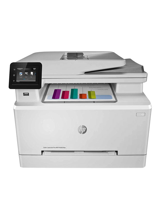 M283fdw Color LaserJet Pro Multi-Function Printer, Print, Copy, Scan, Fax, 22 ppm Print Speed, 600 x 600 dpi Resolution, 2.7" Color Touchscreen, 50-Page ADF for Scanning and Copying | 7KW75A White - v1598692275/N40022136A_1