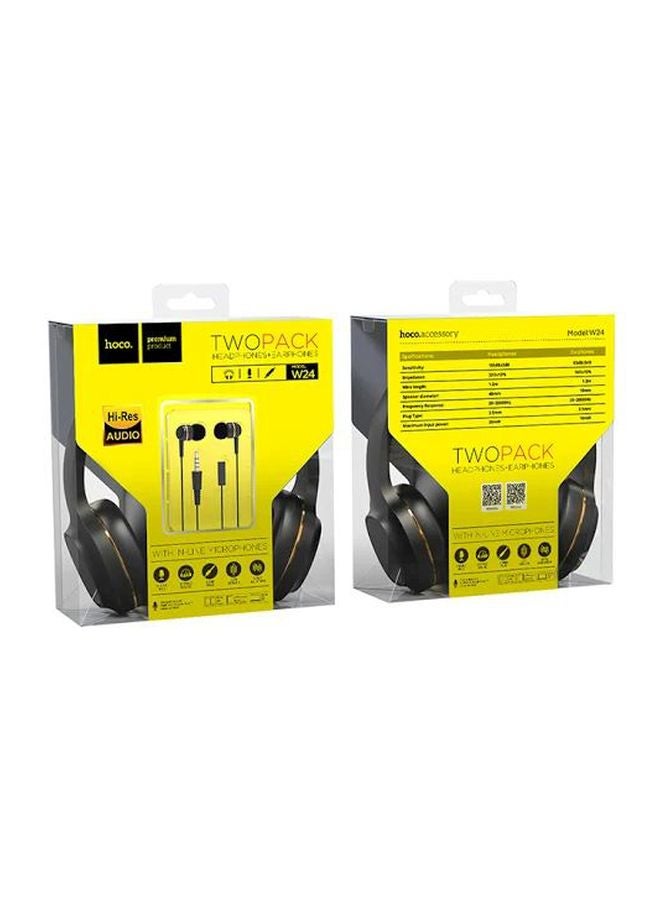 2-Piece Wired Headphones Set Black - v1598693771/N40037898A_3