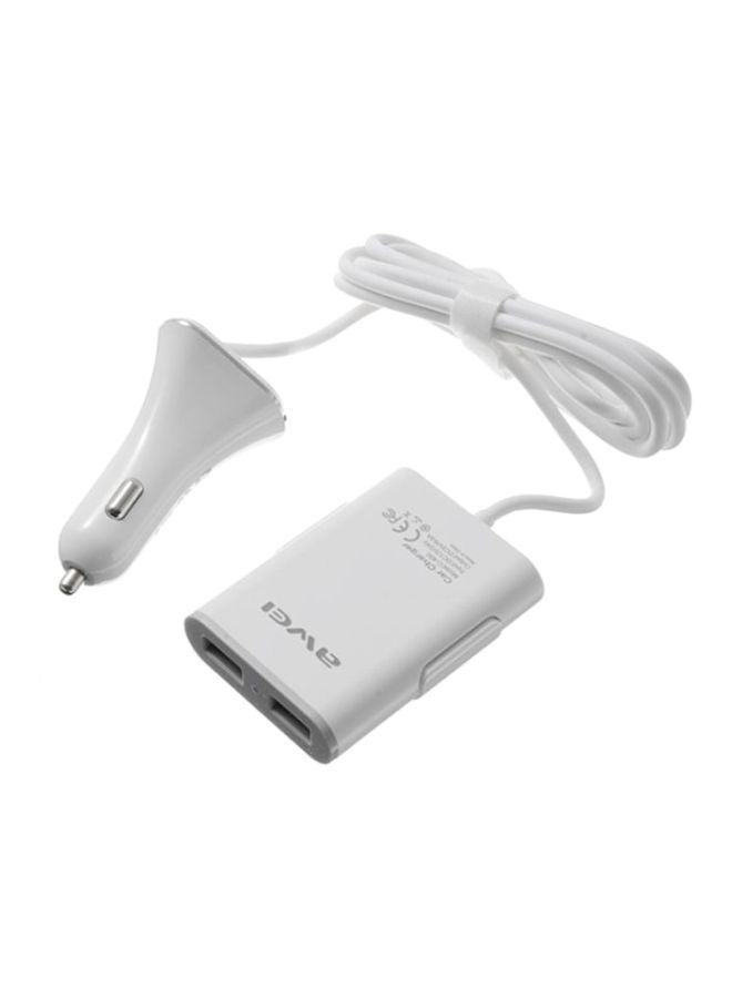 Awei 4-In-1 Quick Car Charger White - Image 1