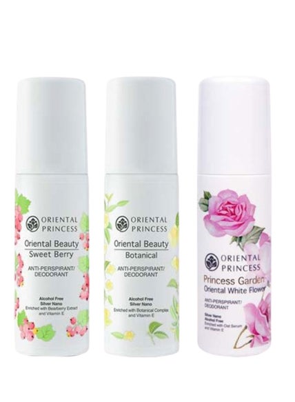 ORIENTAL PRINCESS Pack Of 3 Sweet Berry, Botanical And Princess Garden Anti-Perspirant Deodorant 