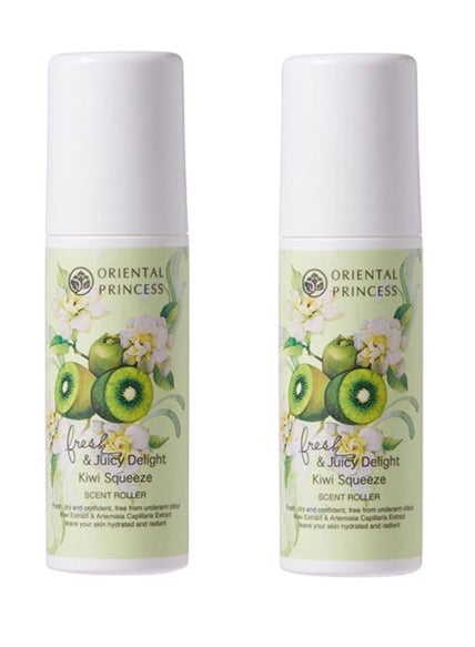 ORIENTAL PRINCESS Pack Of 2  Fresh & Juicy Delight Kiwi Squeeze Scent Roller 