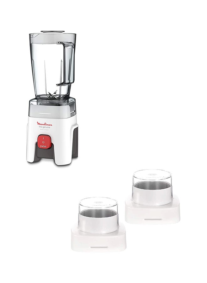 Moulinex - Blender | Genuine  Blender Smoothie Maker | Mixer | 2 Attachments | One Speed and Pulse Function | 2 Years Warranty 1.75 L 500 W LM242B27 White/Clear - Image 1