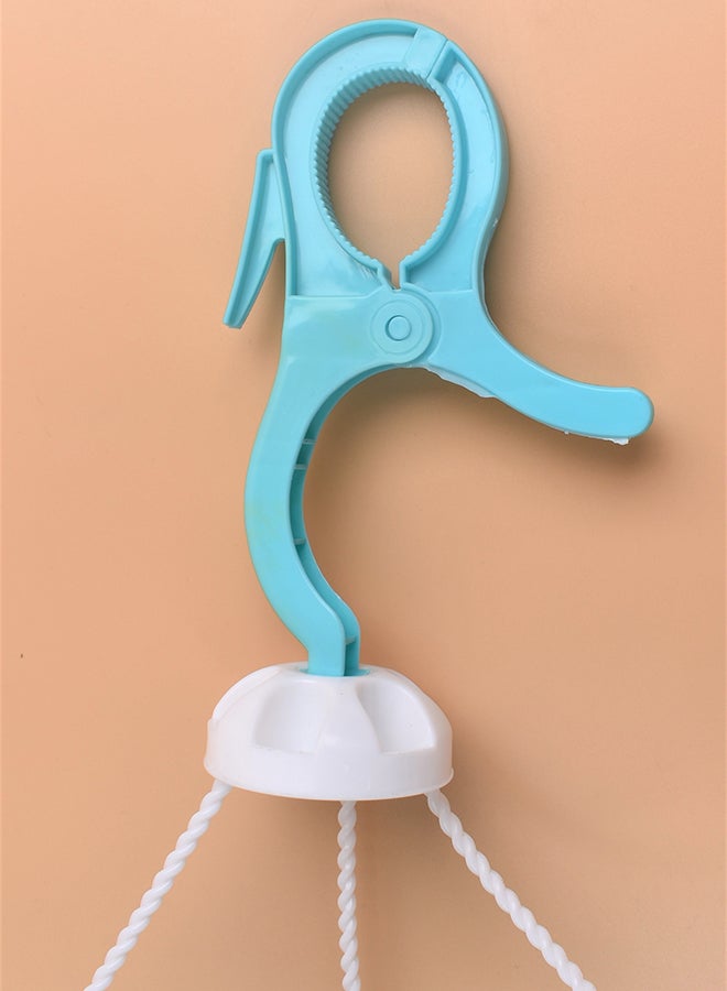 علاقة تجفيف ملابس قابلة للطي مكونة من 18 مشبكا أزرق 32x32x4سم - Image 3