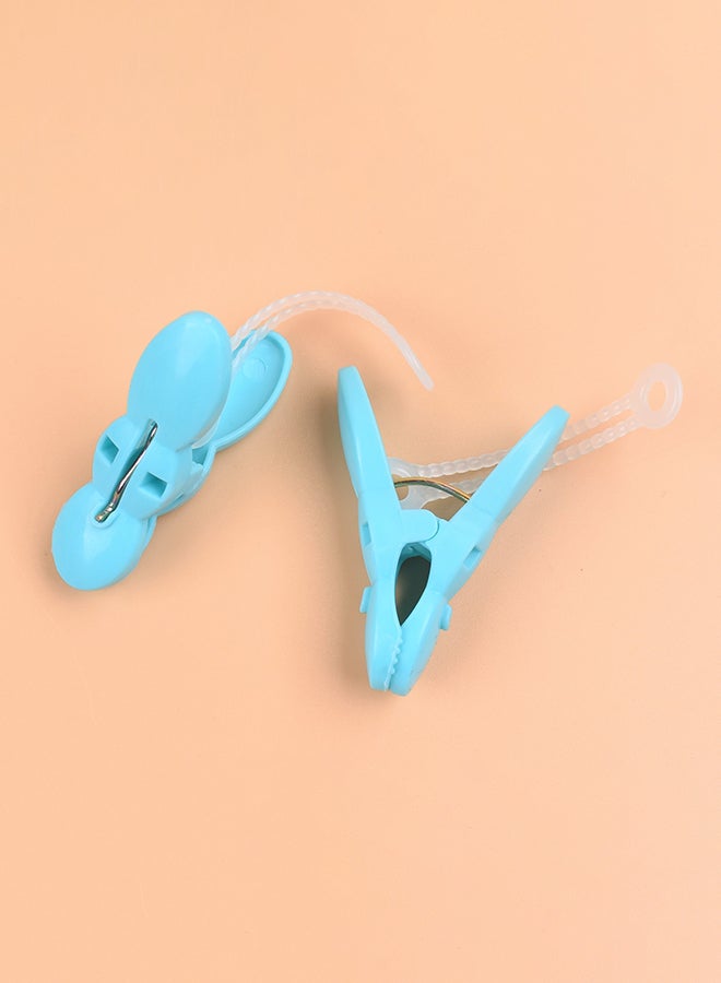 علاقة تجفيف ملابس قابلة للطي مكونة من 18 مشبكا أزرق 32x32x4سم - Image 4