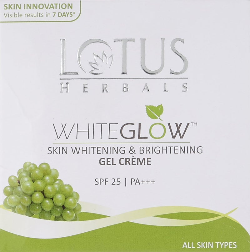 LOTUS HERBALS White Glow Skin Whitening And Brightening Gel Cream SPF 25 60grams - Image 4