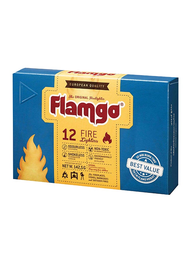 FLAMGO 12-Piece Fire Lighter Cubes Set Multicolour 142.5grams 