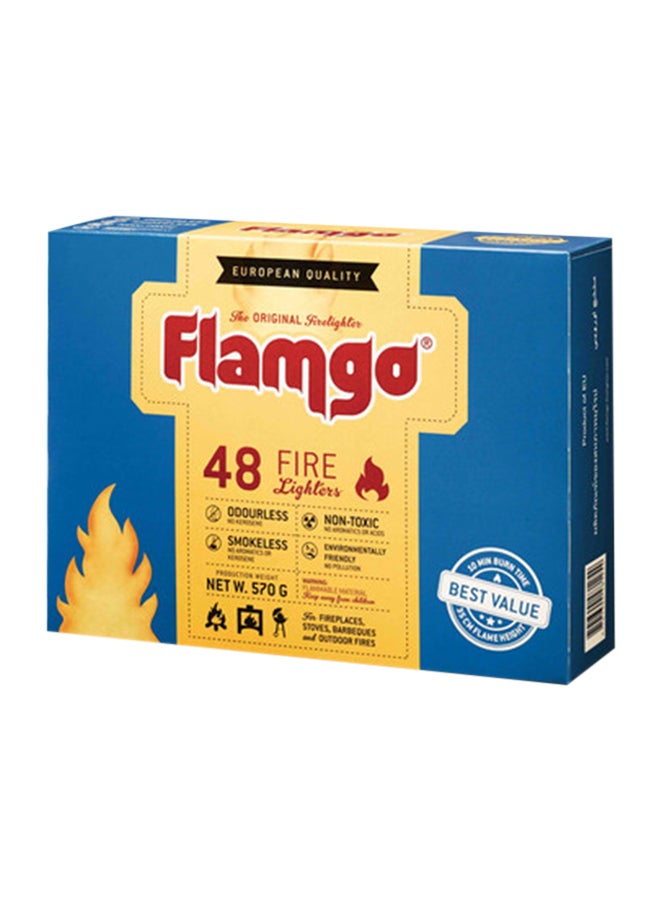 FLAMGO 48-Piece Fire Lighter Cubes Set 570grams 