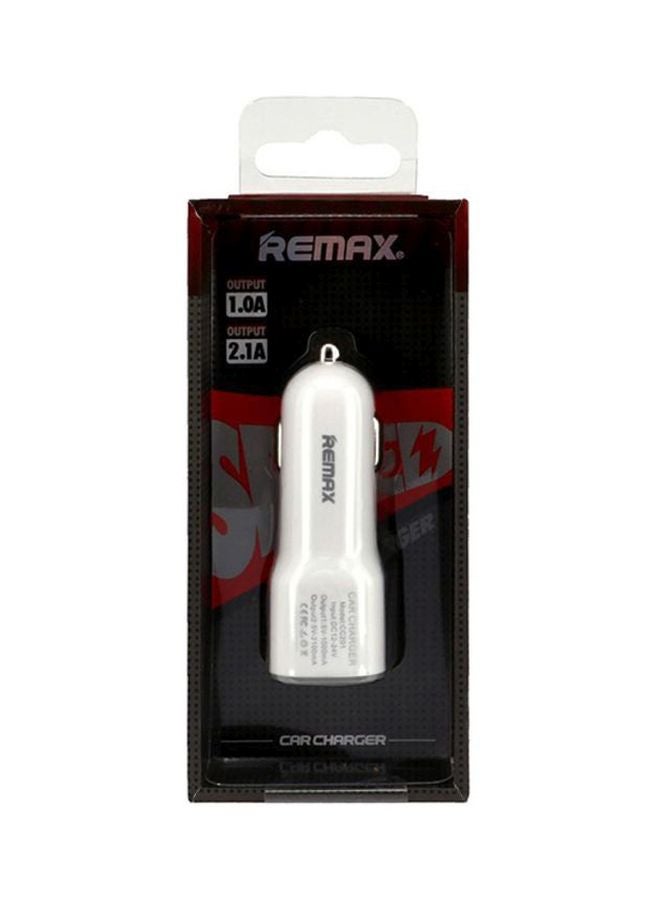 REMAX Dual Port USB Car Charger White/Grey - Image 3