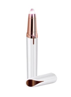 Generic Eyebrow Trimmer With LED Light White/Gold 10.5x2.5x2.3cm  - Image 1