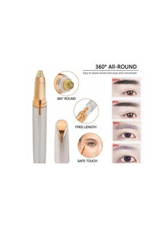 Generic Eyebrow Trimmer With LED Light White/Gold 10.5x2.5x2.3cm  - Image 2