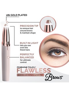Generic Eyebrow Trimmer With LED Light White/Gold 10.5x2.5x2.3cm  - Image 3