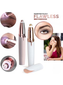Generic Eyebrow Trimmer With LED Light White/Gold 10.5x2.5x2.3cm  - Image 4
