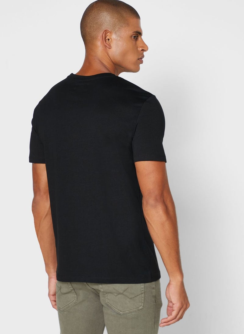 Reserved Graphic Crew Neck T-Shirt Black - Image 2